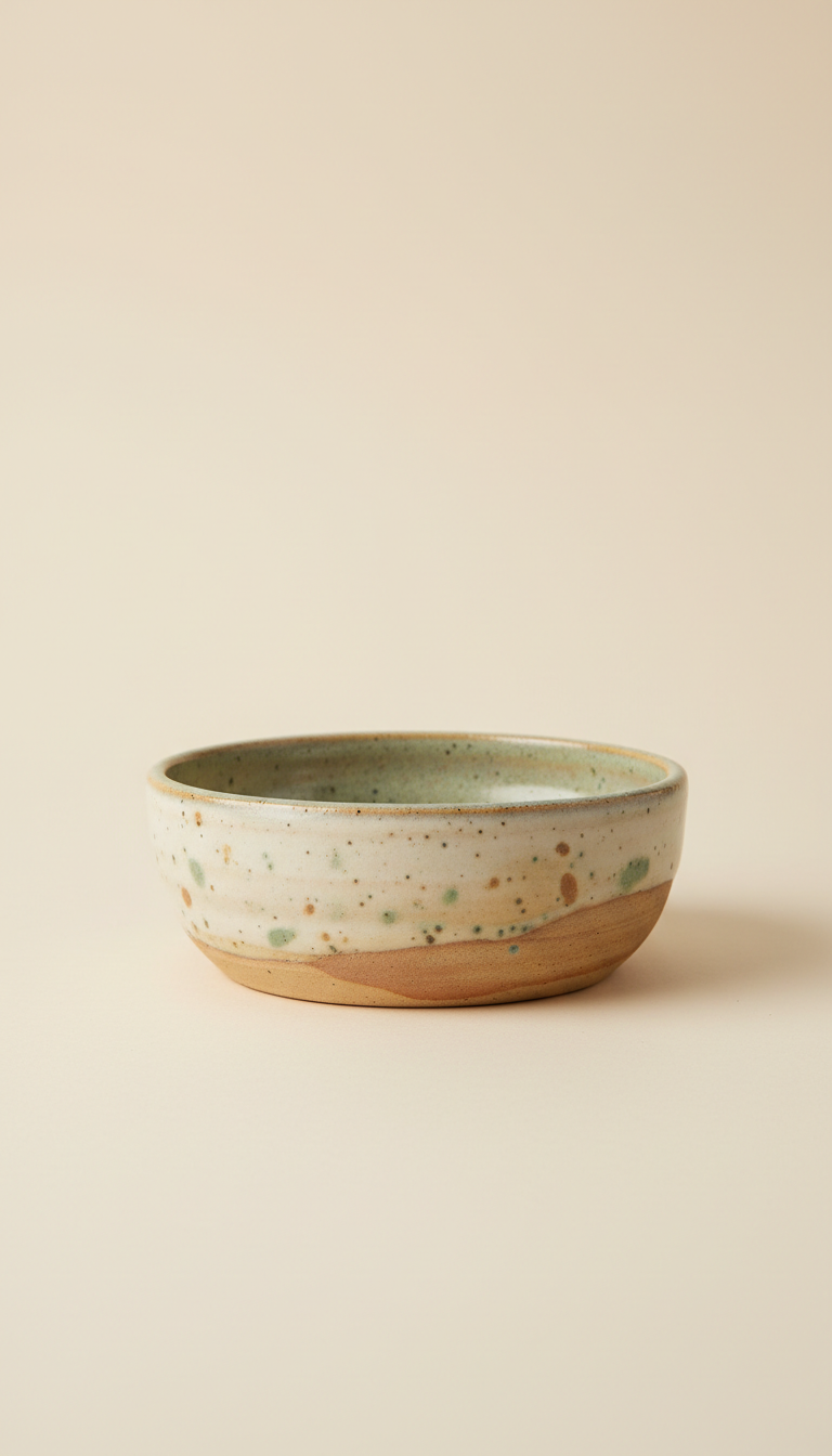 Handcrafted Ceramic Pet Bowl with Raw Edge