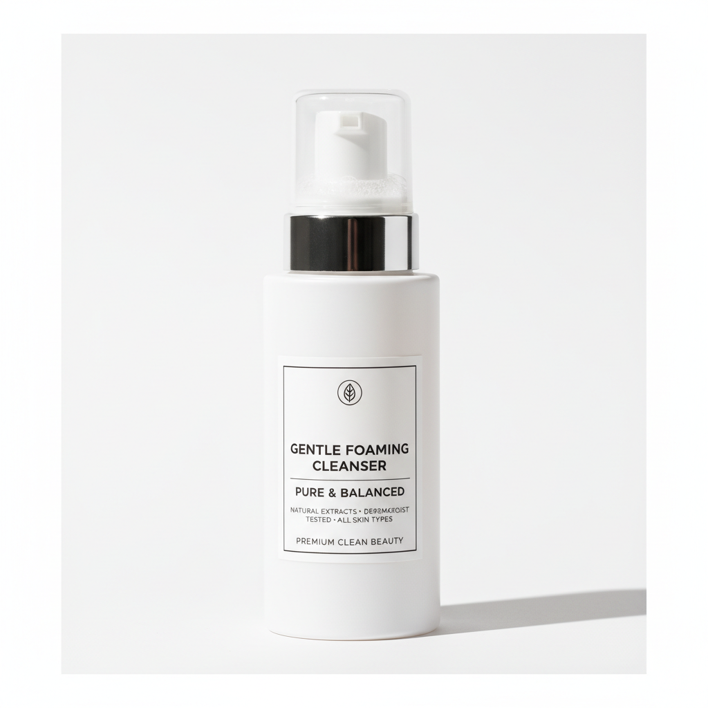 Gentle Foaming Face Wash & Cleanser - white pump bottle